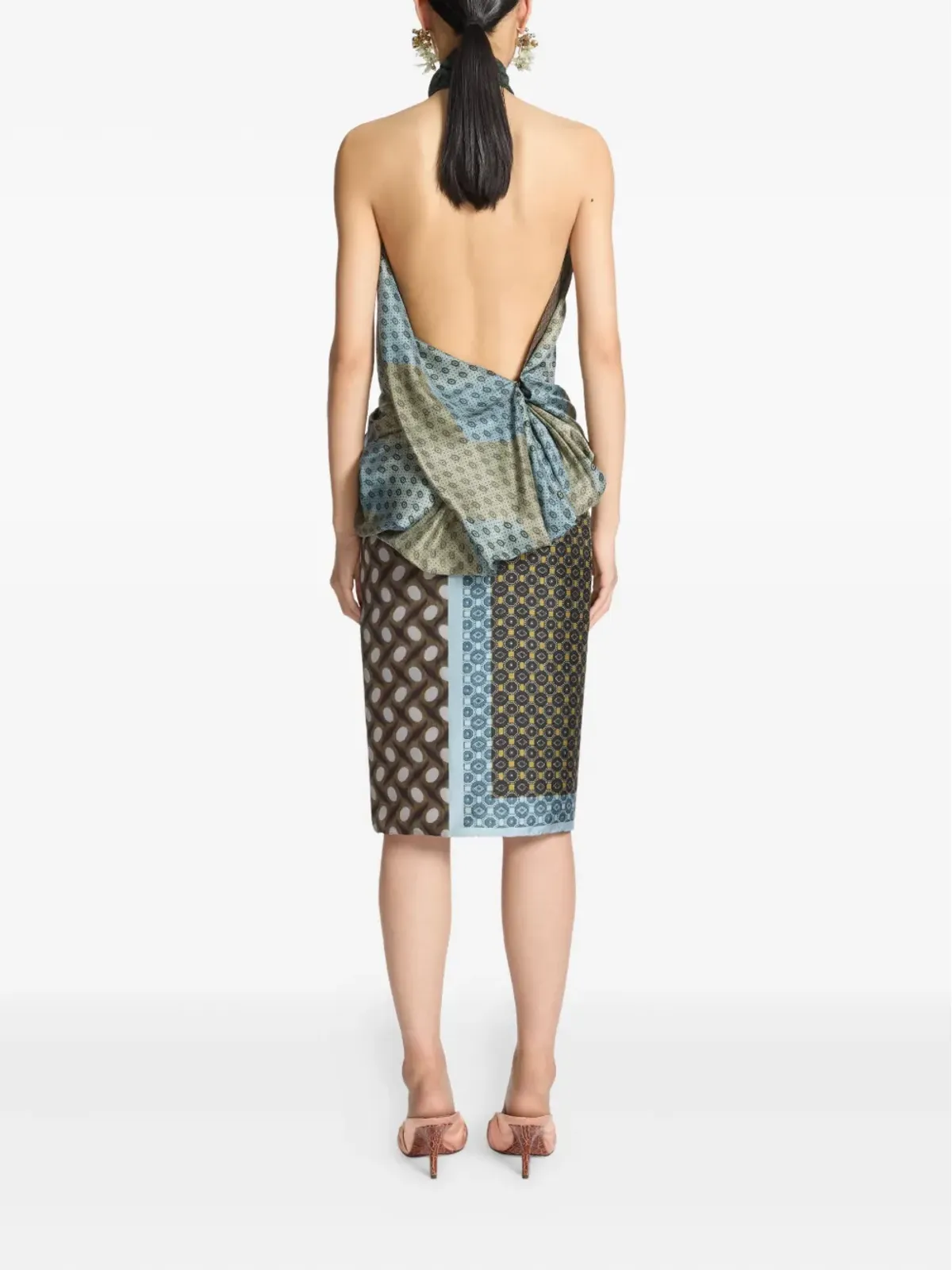 DRIES VAN NOTEN ホルターネック ジオメトリックパターンのトップ - 画像4