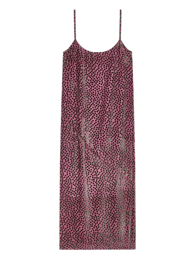 Dries Van Noten DRIES VAN NOTEN ポルカドット柄ミディドレス（ピンク）の商品画像