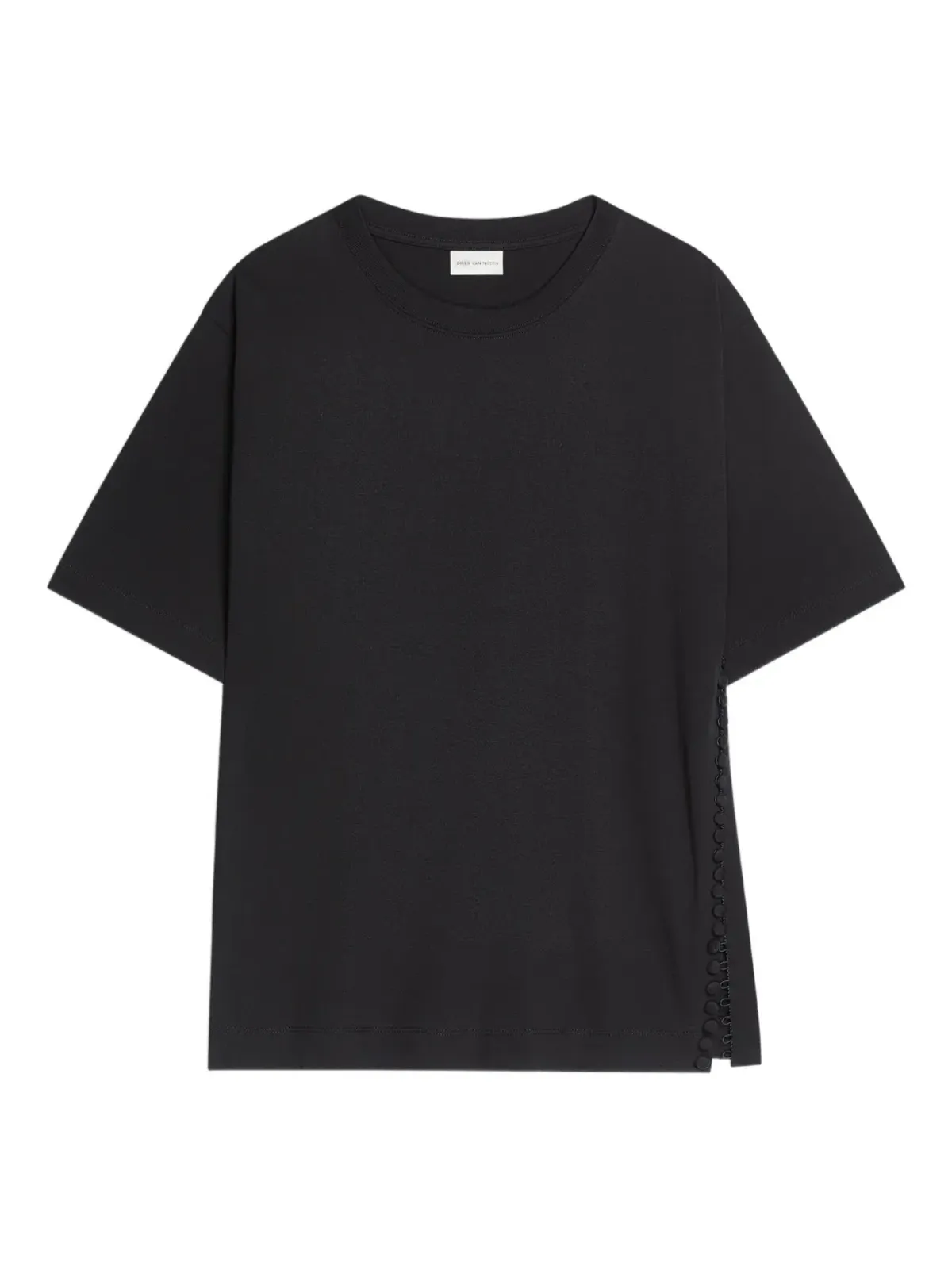 DRIES VAN NOTEN クルーネック ボタン装飾 Tシャツ - 画像1