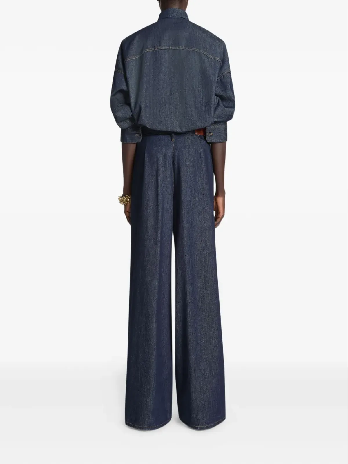 DRIES VAN NOTEN コントラストステッチデニムシャツ - 画像4