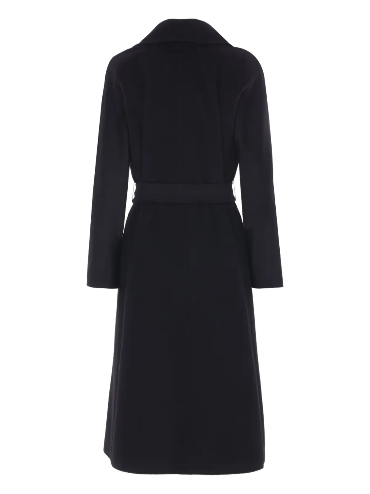 Max Mara ベルト付き カシミヤ ダブルブレストコート ブラック - 画像2
