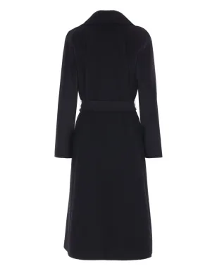 Max Mara ベルト付き カシミヤ ダブルブレストコート ブラック - サムネイル2