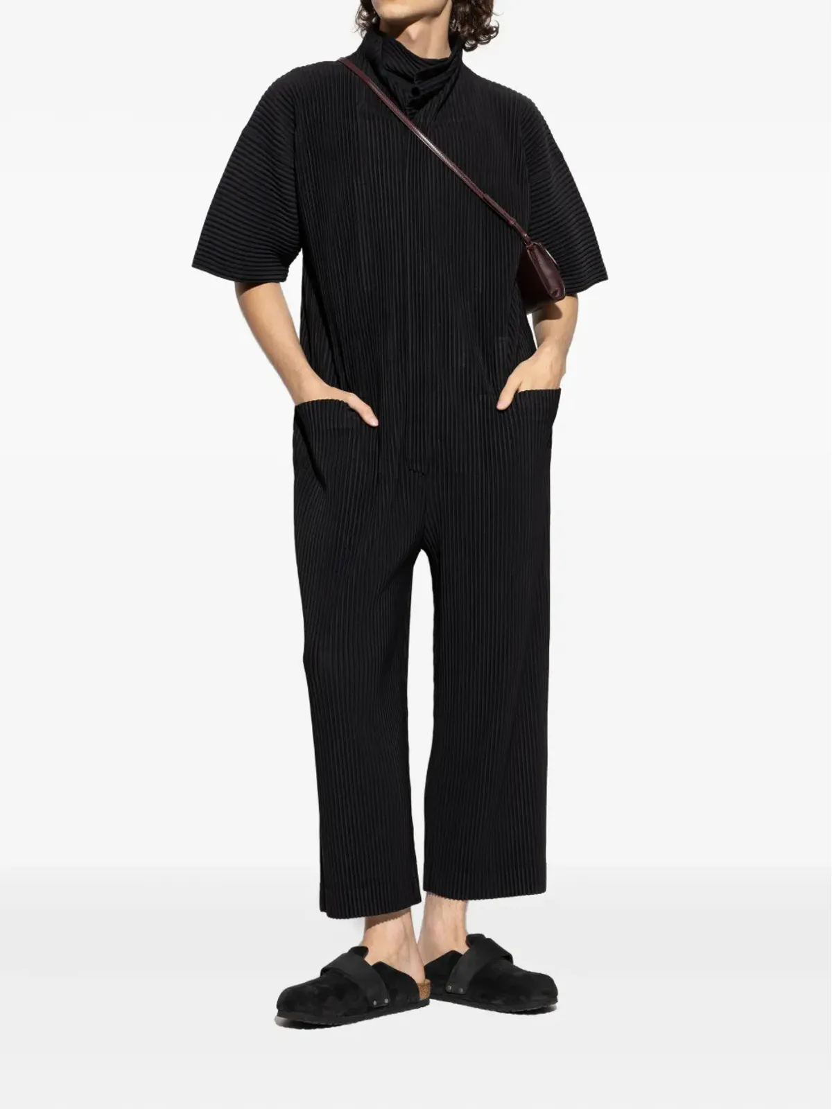 Homme Plissé Issey Miyake プリーツショートスリーブジャンプスーツ - 画像2