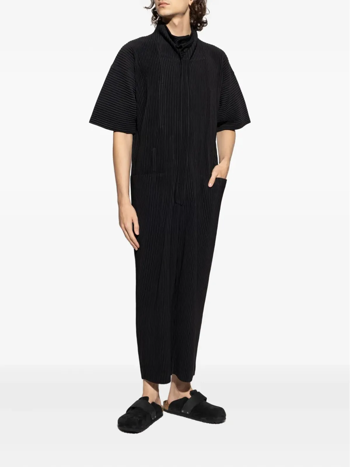 Homme Plissé Issey Miyake プリーツショートスリーブジャンプスーツ - 画像3