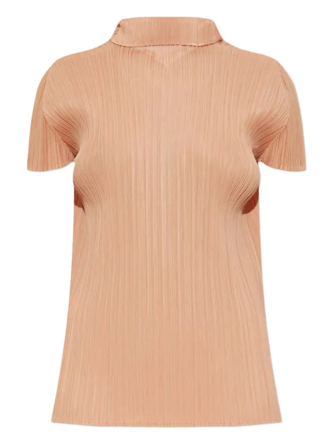 Pleats Please Issey Miyake Pleats Please Issey Miyake プリーツプリーズ イッセイミヤケ プリーツ高ネック ブラウス オレンジの商品画像