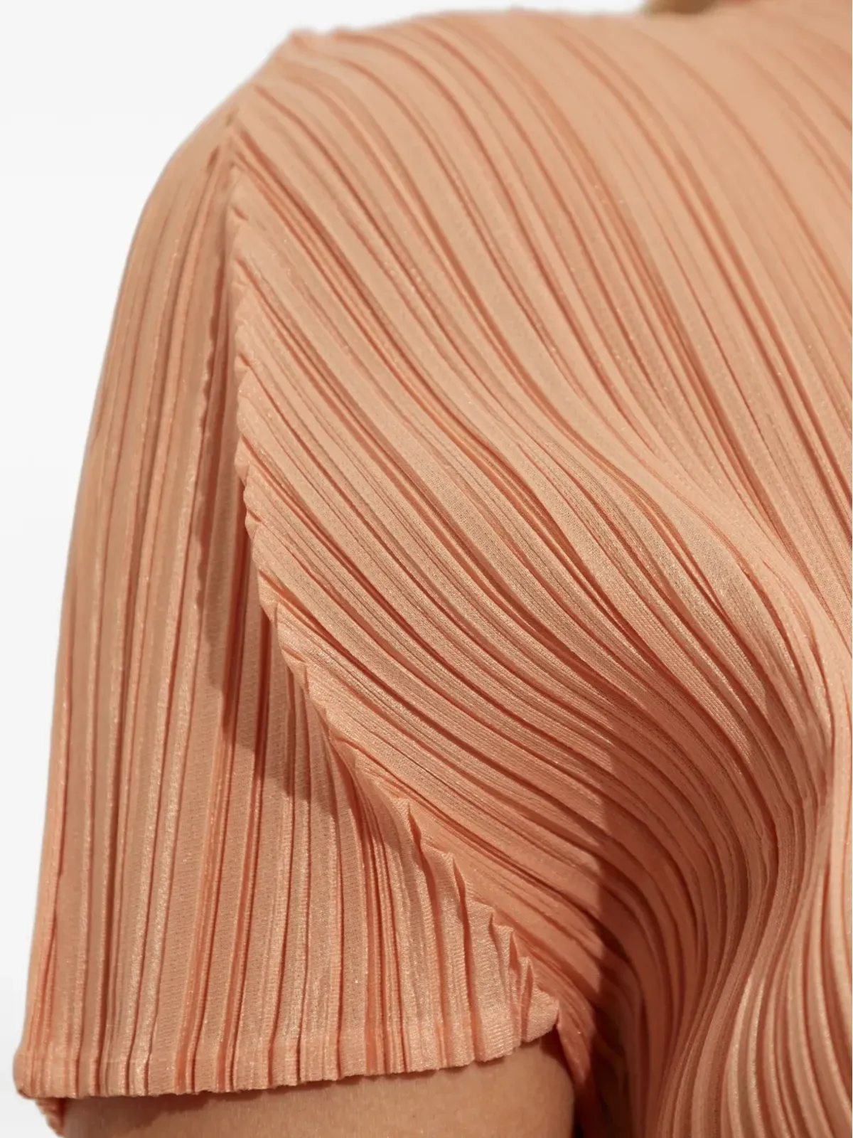 Pleats Please Issey Miyake プリーツプリーズ イッセイミヤケ プリーツ高ネック ブラウス オレンジ - 画像5