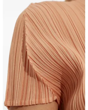 Pleats Please Issey Miyake プリーツプリーズ イッセイミヤケ プリーツ高ネック ブラウス オレンジ - サムネイル5