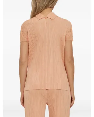 Pleats Please Issey Miyake プリーツプリーズ イッセイミヤケ プリーツ高ネック ブラウス オレンジ - サムネイル4