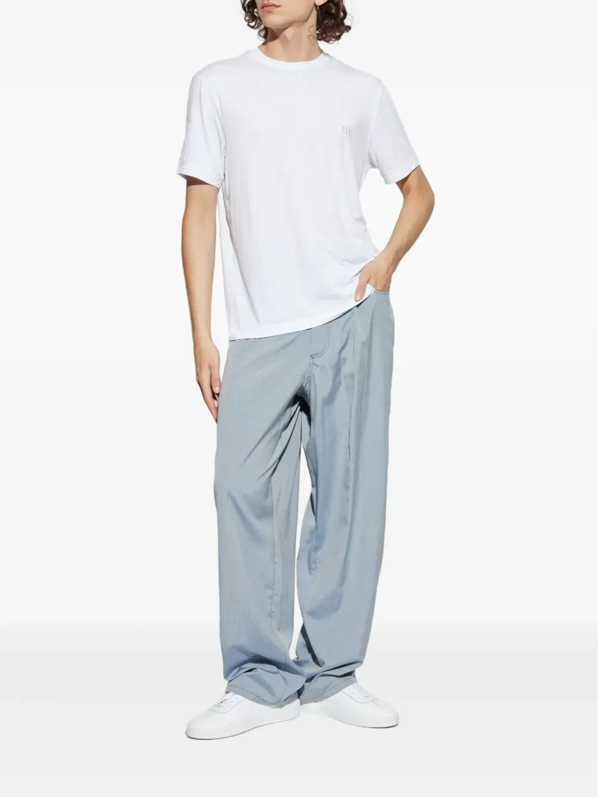 Giorgio Armani プリーツデニム風シルクパンツ - 画像2