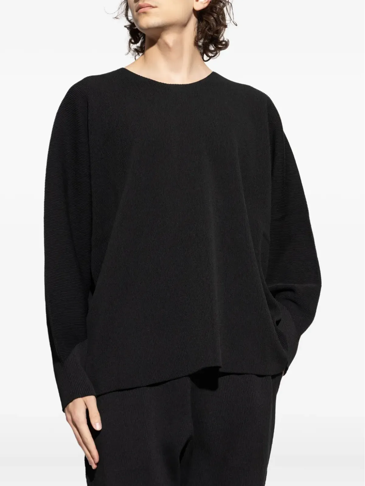 Homme Plissé Issey Miyake リブ編み丸首セーター - 画像3