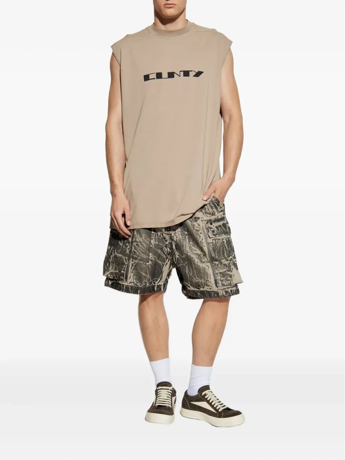 Rick Owens DRKSHDW グラフィックプリント ノースリーブ タンクトップ - 画像2