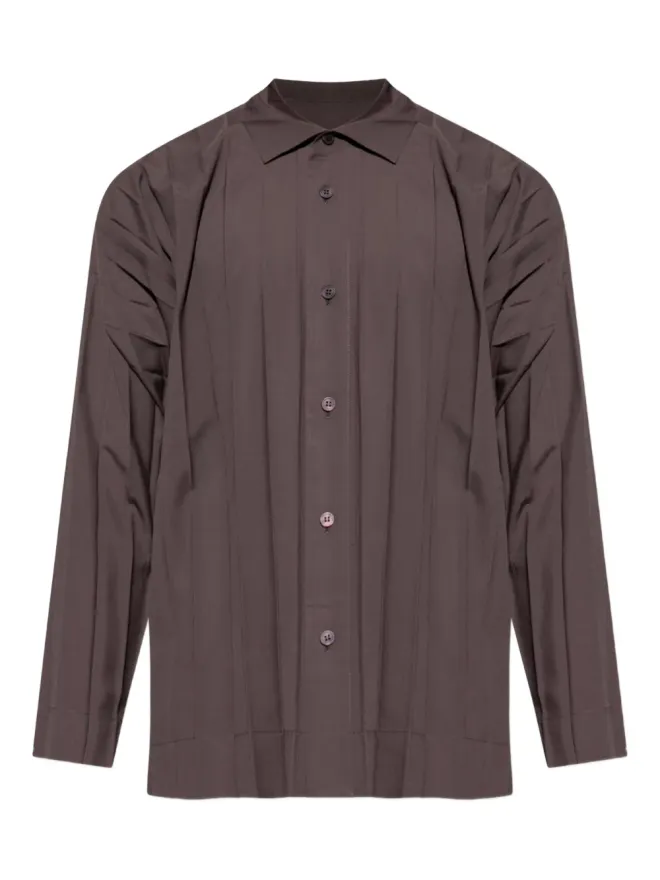Homme Plissé Issey Miyake Homme Plissé Issey Miyake エッジプリーツ長袖シャツ（ブラウン）の商品画像