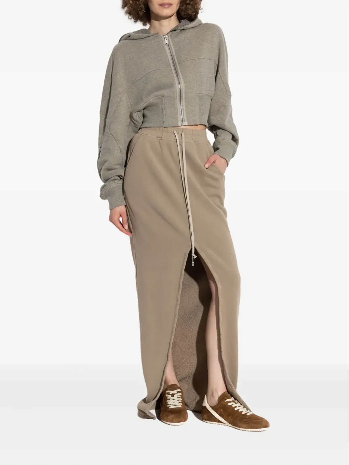 Rick Owens DRKSHDW ドローコードウエスト コットン スカート - 画像2