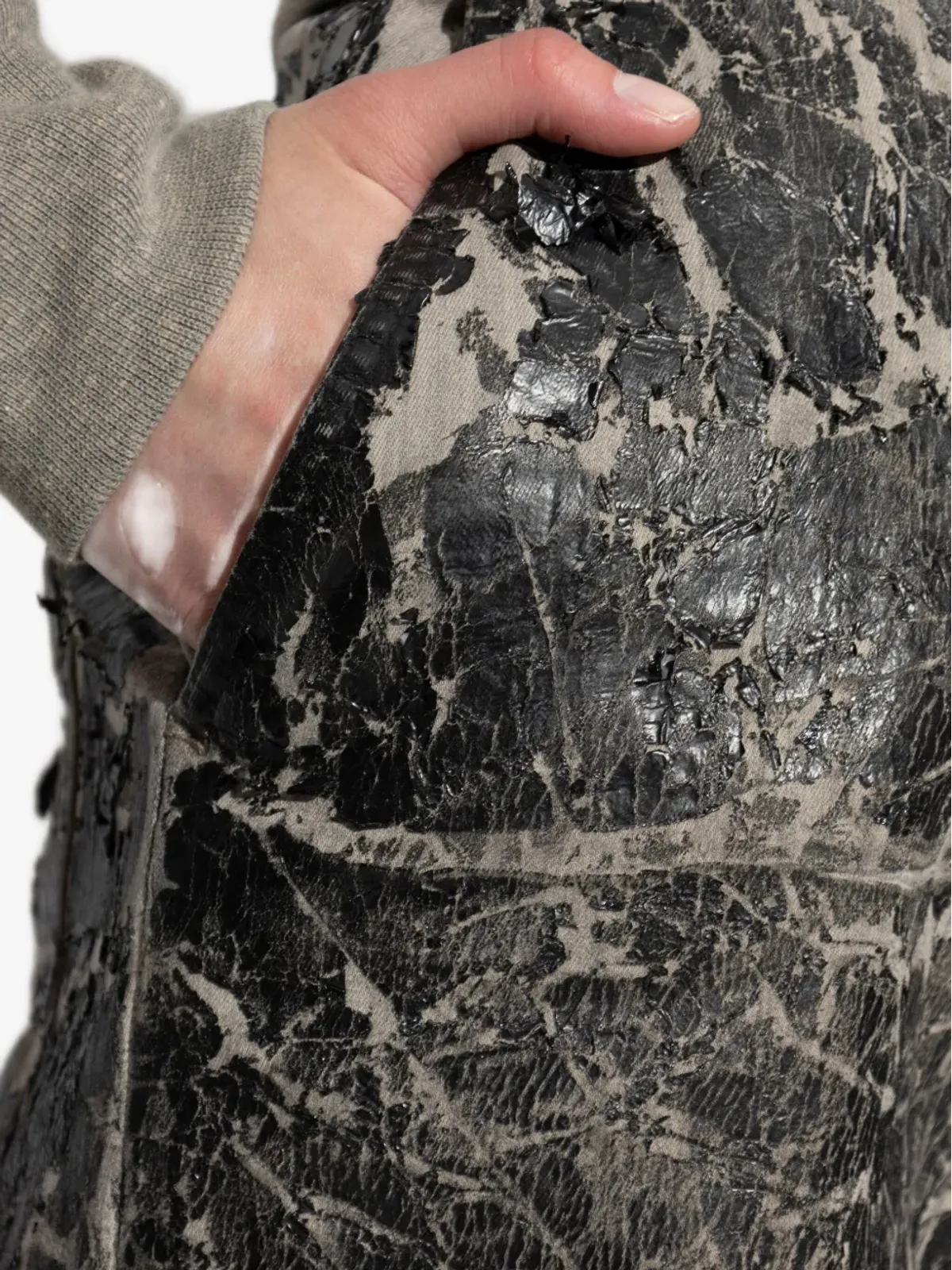 Rick Owens DRKSHDW クラックル風フレアパンツ - ブラック - 画像5