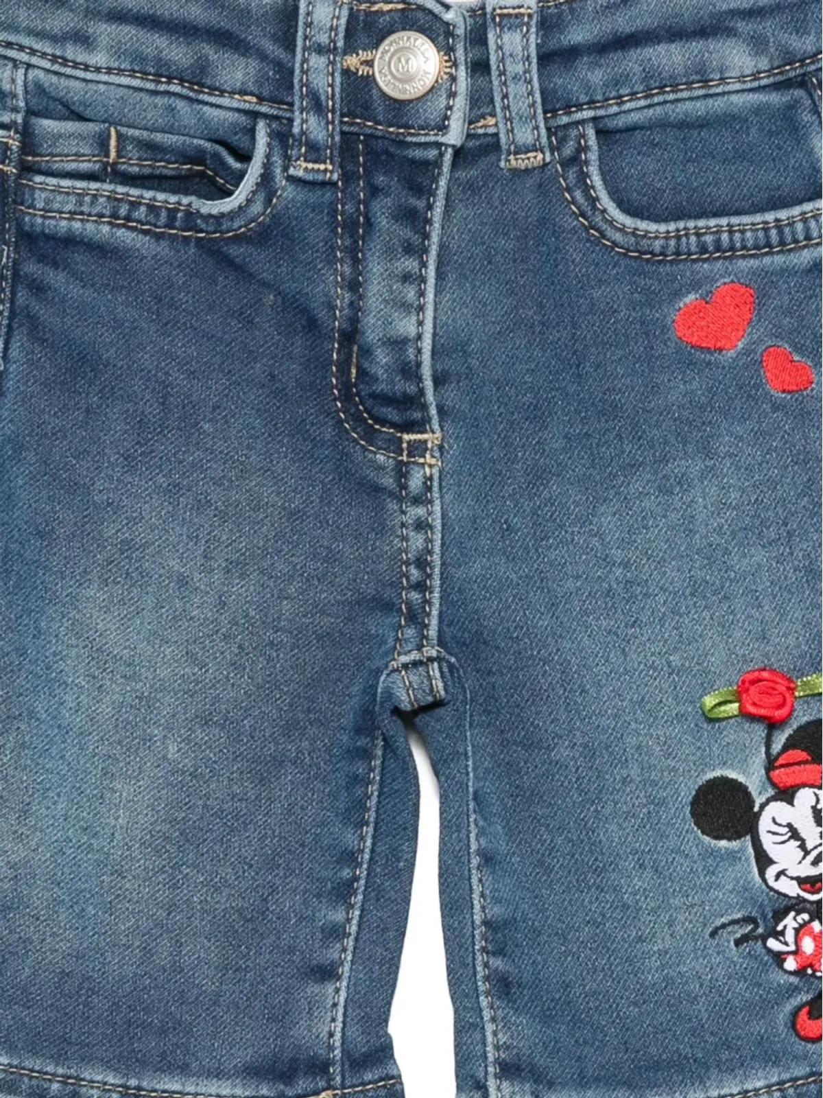 Monnalisa Minnie Mouse denim shorts - Blue - 画像3