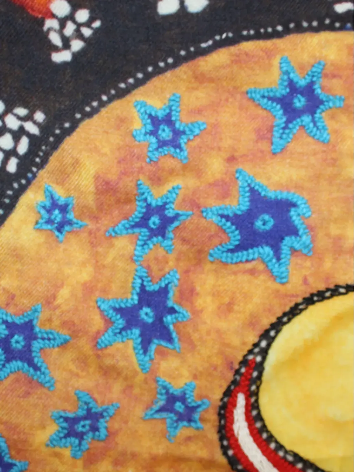 Anntian 星柄刺繍スカーフ（ブルー） - 画像4