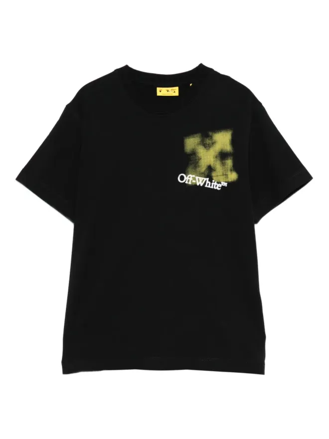 Off-White Kids Off-White Kids spray-print T-shirt - Blackの商品画像