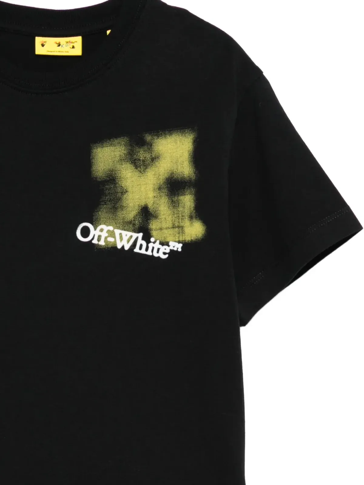 Off-White Kids spray-print T-shirt - Black - 画像3