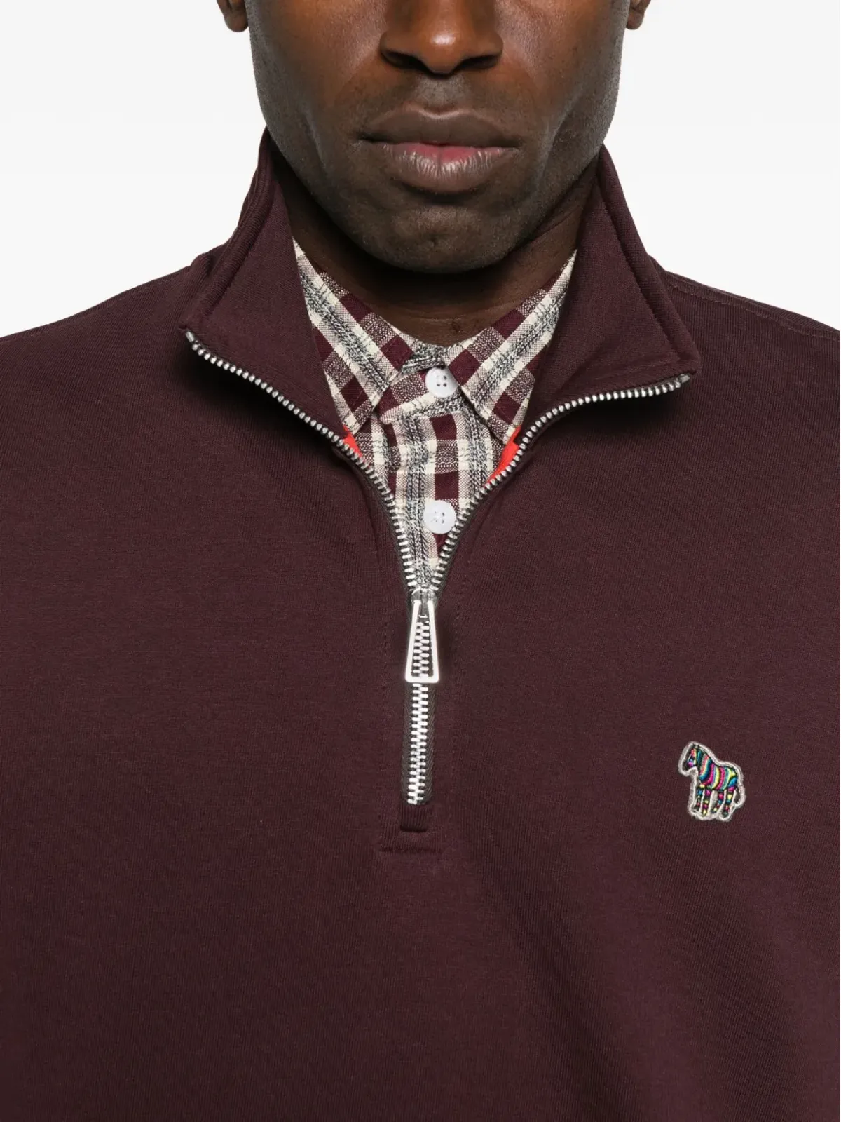 Paul Smith ジップネック・ゼブラロゴ セーター - レッド - 画像5