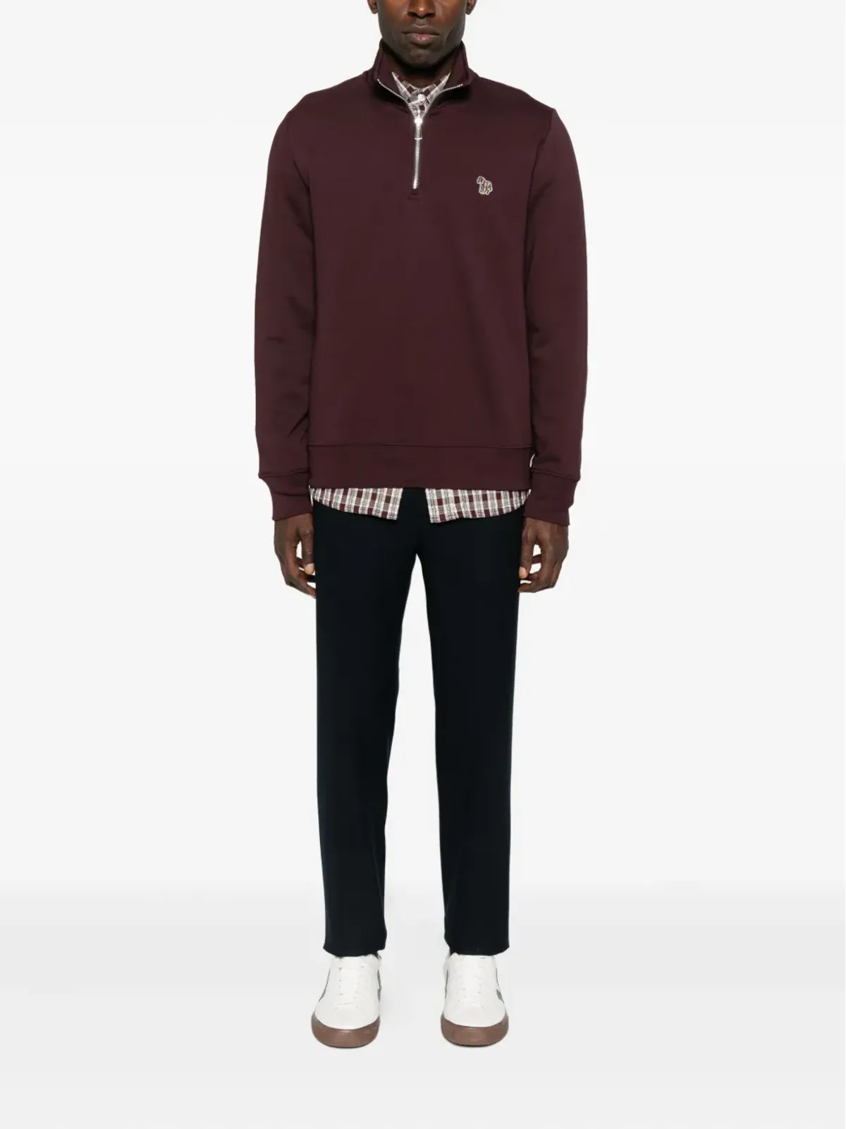 Paul Smith ジップネック・ゼブラロゴ セーター - レッド - 画像2