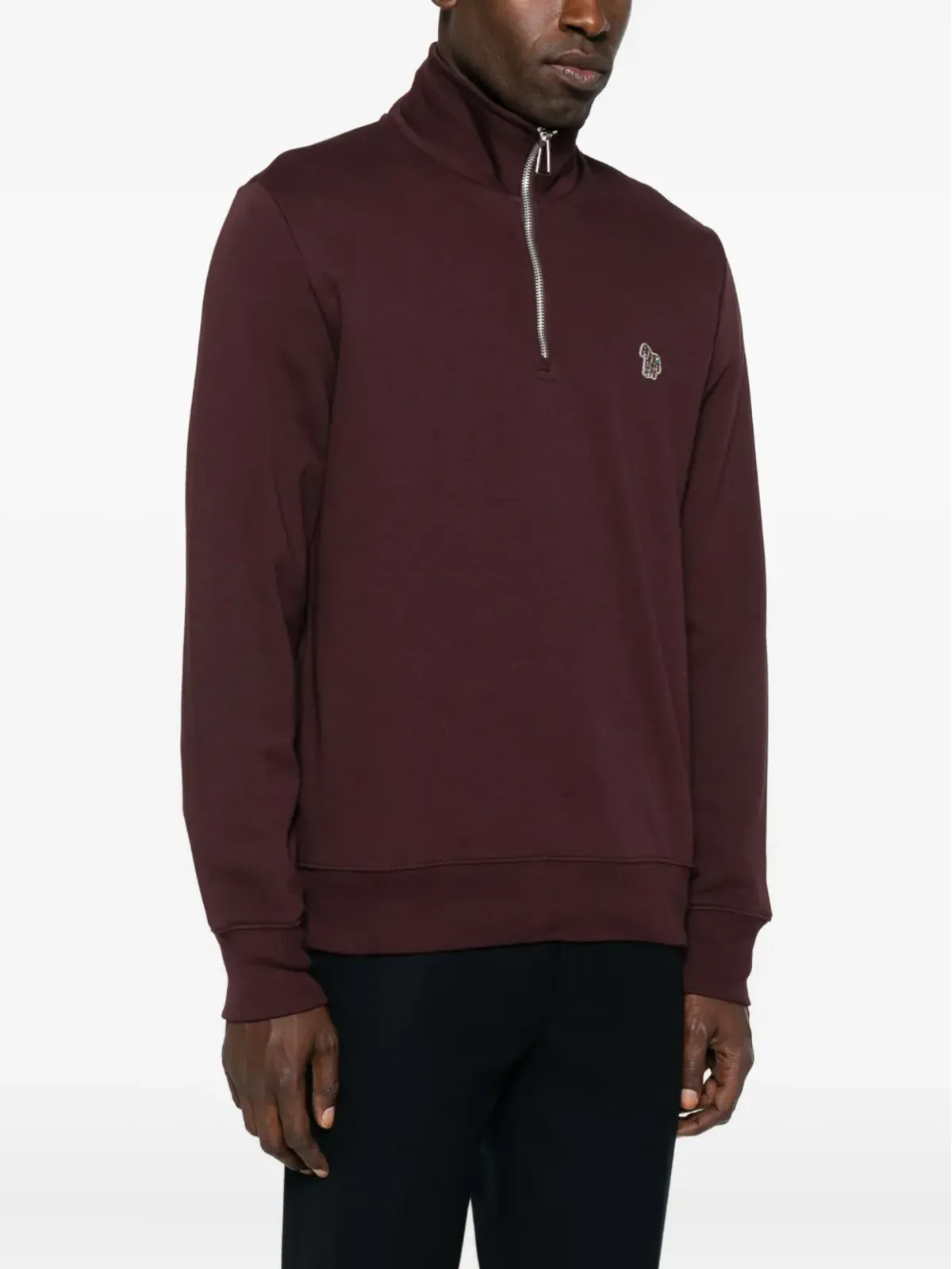 Paul Smith ジップネック・ゼブラロゴ セーター - レッド - 画像3
