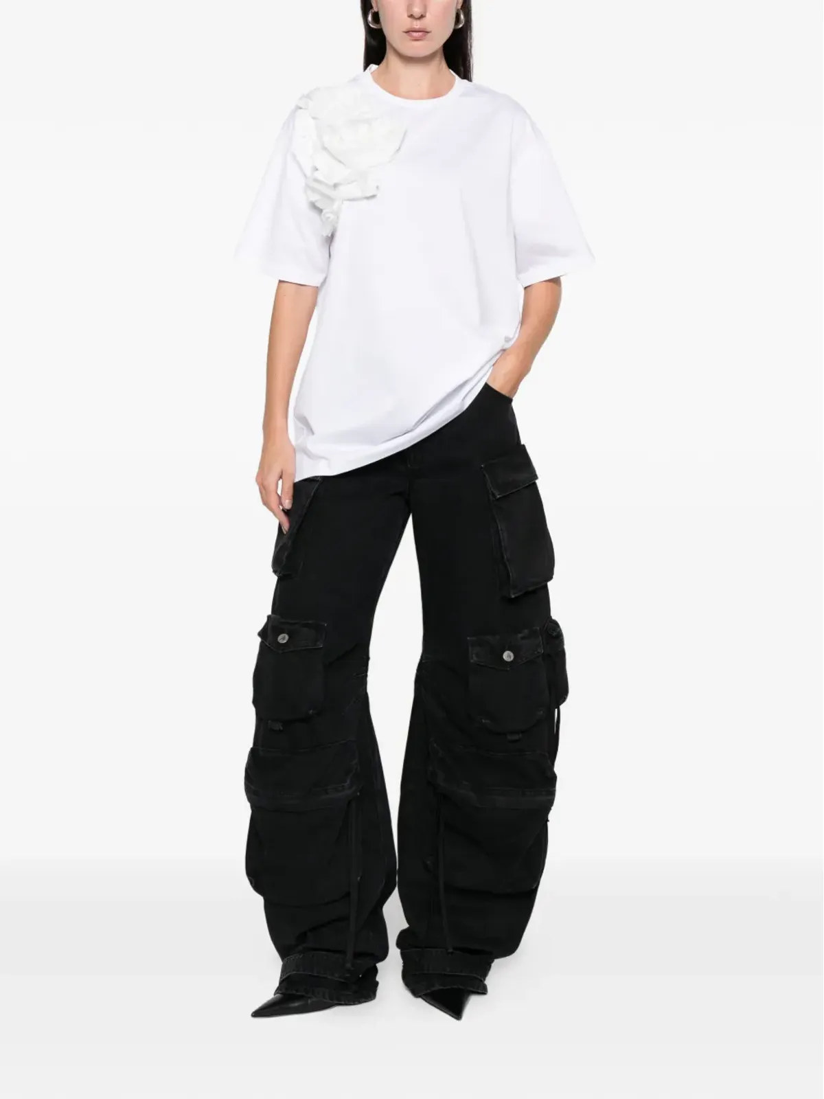 Marques'Almeida 花モチーフアップリケTシャツ - 画像2