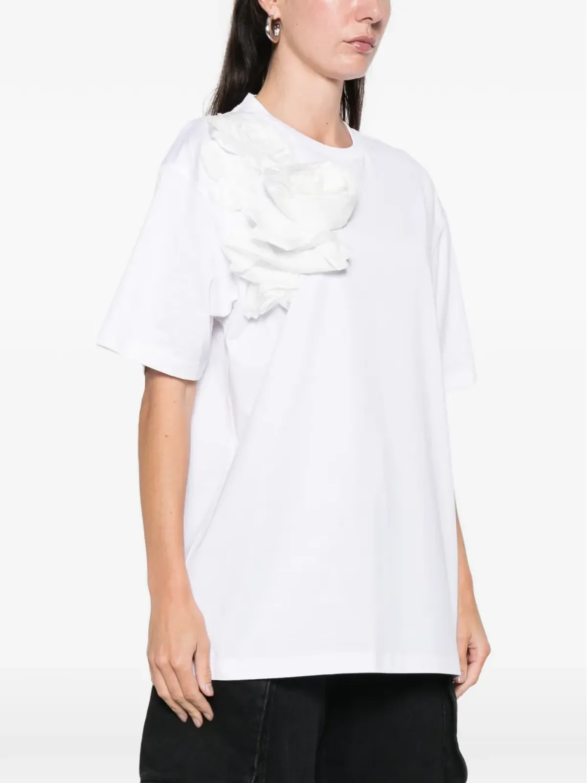 Marques'Almeida 花モチーフアップリケTシャツ - 画像3