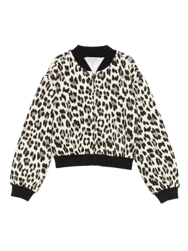 TWINSET Kids TWINSET Kids ヒョウ柄ボンバージャケットの商品画像