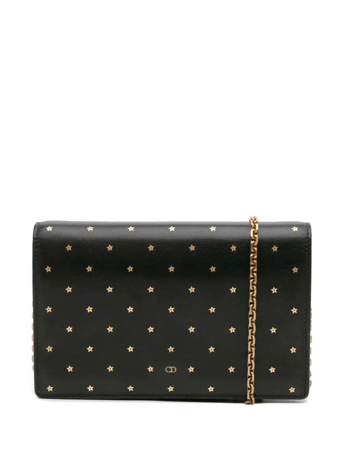 Christian Dior Pre-Owned 2017 エンボス加工 カーフスキン スターズ ウォレット・オン・チェーン クロスボディバッグ - ブラック - 画像1
