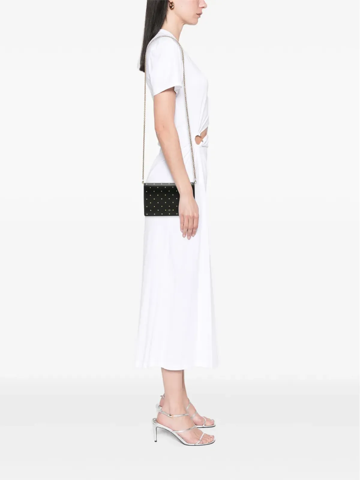 Christian Dior Pre-Owned 2017 エンボス加工 カーフスキン スターズ ウォレット・オン・チェーン クロスボディバッグ - ブラック - 画像2