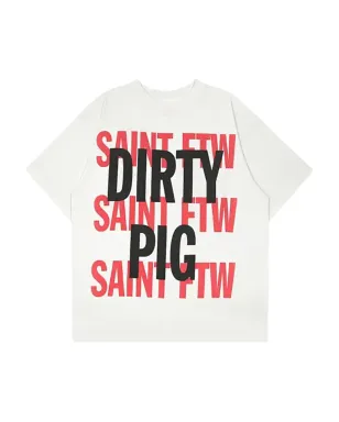 SAINT MXXXXXX Dirty Pig 半袖Tシャツ - ホワイト - サムネイル1
