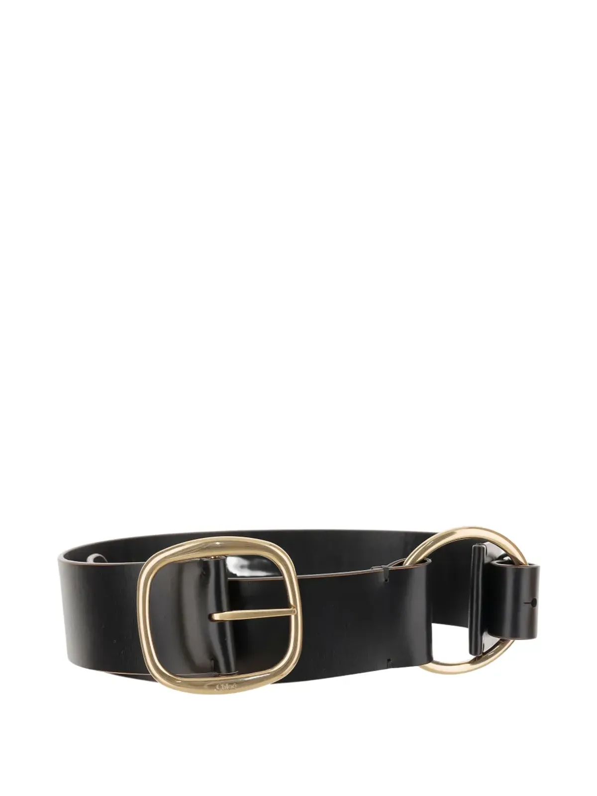 Chloé レザー ラウンドバックル ベルト - 画像1