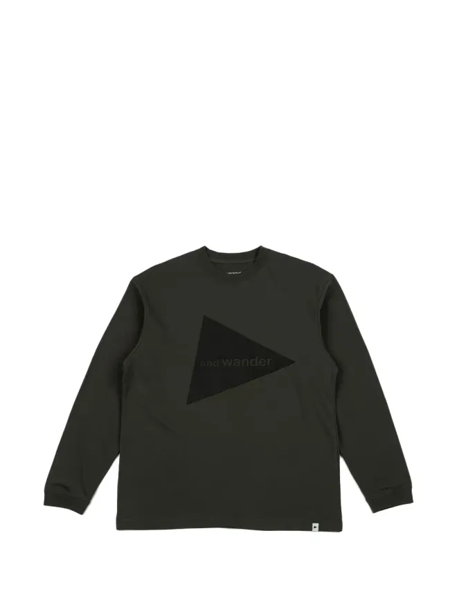 and wander and Wander ロゴプリント長袖Tシャツの商品画像