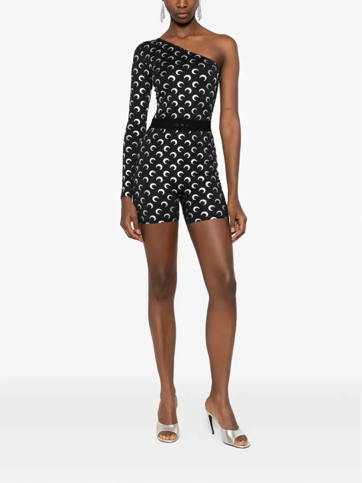 Marine Serre ムーンプリント アシンメトリックトップ ブラック - 画像2