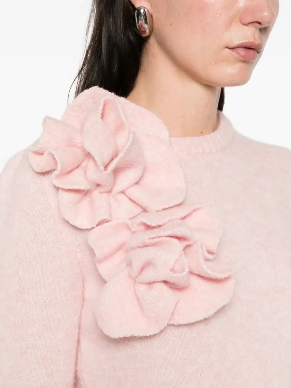 Marques'Almeida ピンクの花のアップリケ付きクルーネックセーター - 画像5