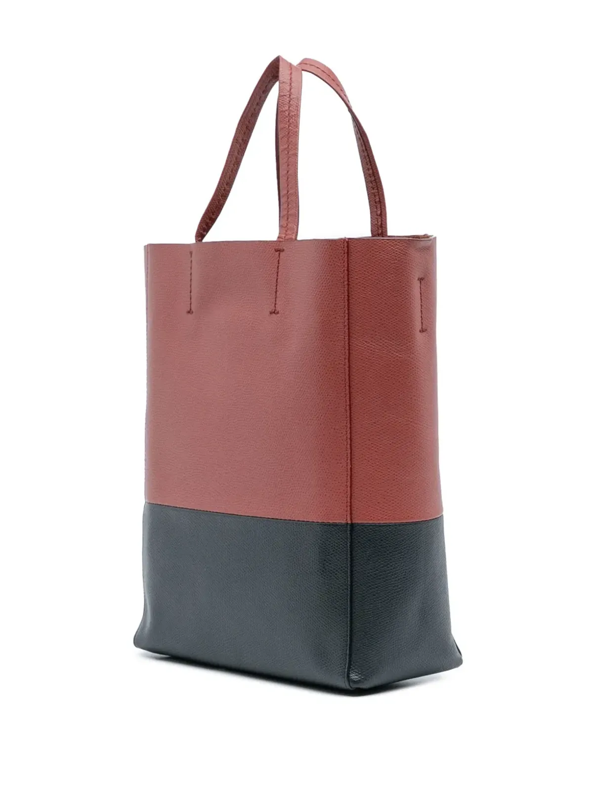 Celine Pre-Owned 2017年製 小型バイカラー レザー縦型カバス・サッチェル - ブラック - 画像3