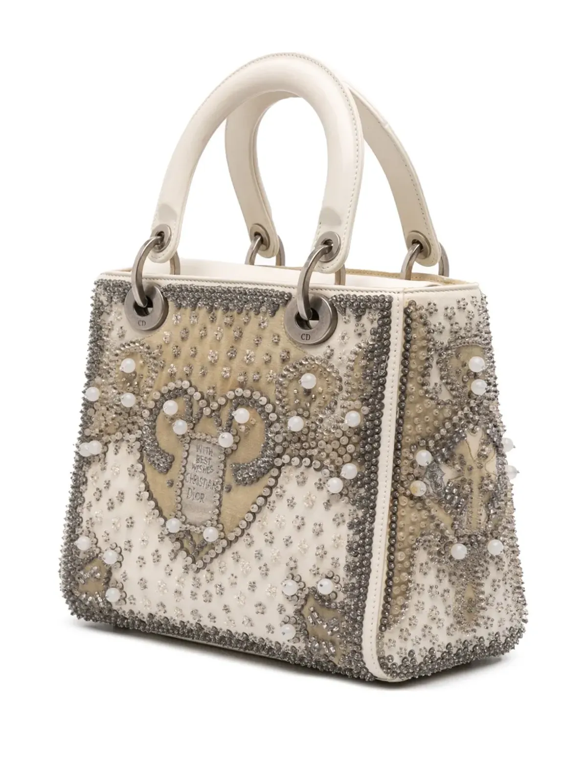 Christian Dior Pre-Owned レディ D ライト ラムスキン エンブロイデッド＆ビーズ付き サッチェル - ブラウン - 画像3