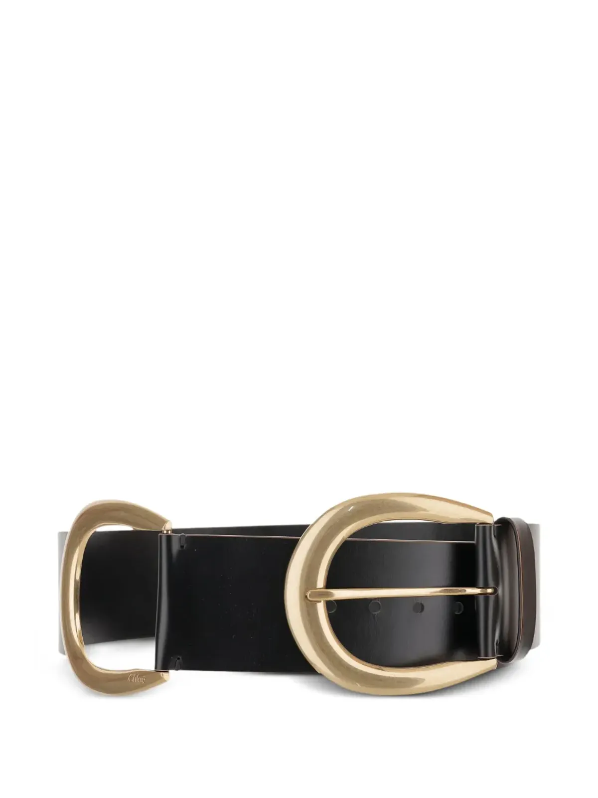 Chloé ブラック レザーベルト - 画像2