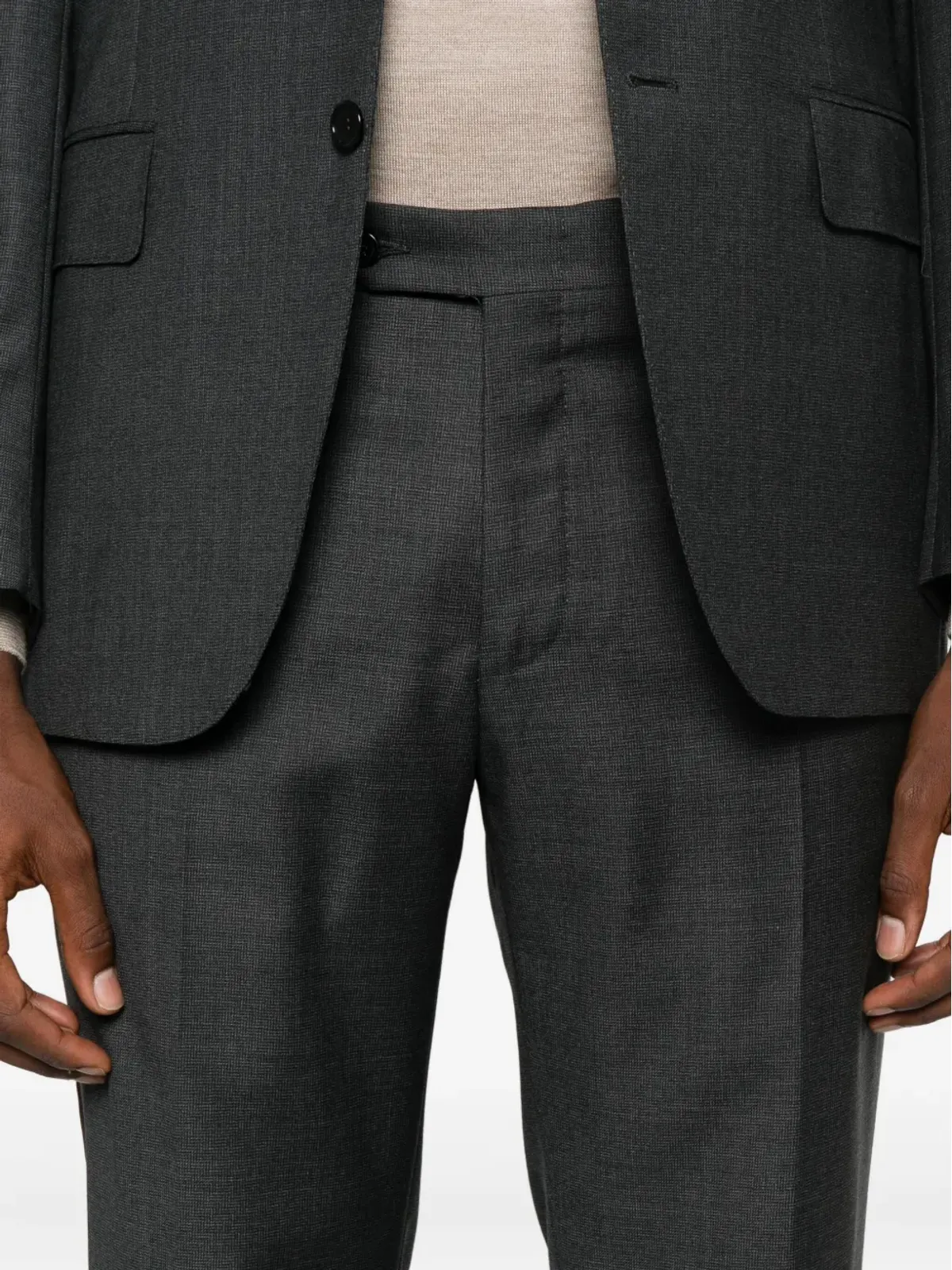 Canali ノッチド・ラペル・ツーピーススーツ（ブラック） - 画像5