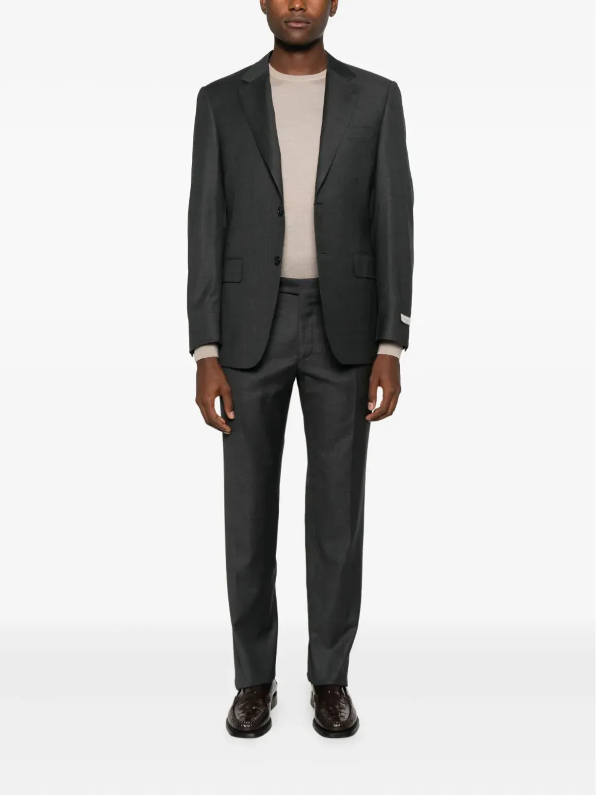 Canali ノッチド・ラペル・ツーピーススーツ（ブラック） - 画像2