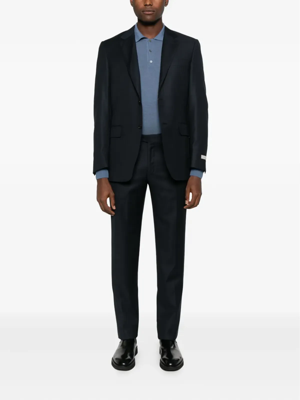 Canali ノッチド・ラペル・シングルブレストスーツ ブラック - 画像2