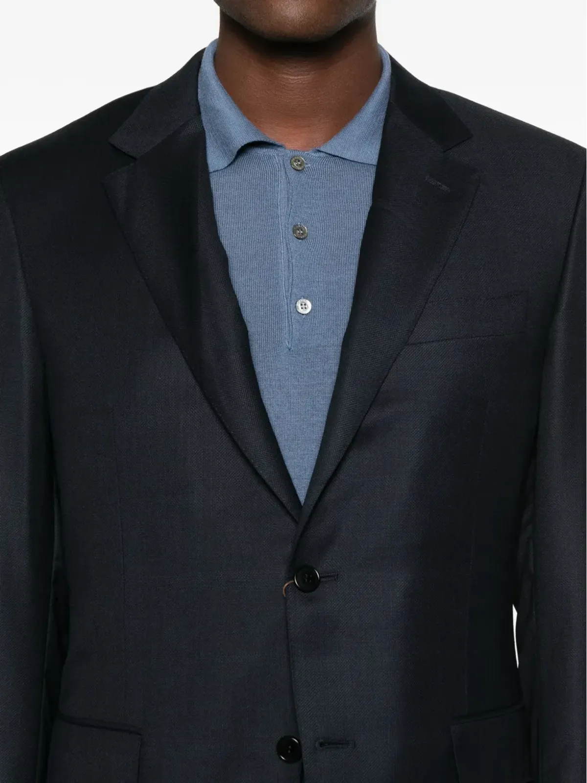 Canali ノッチド・ラペル・シングルブレストスーツ ブラック - 画像4