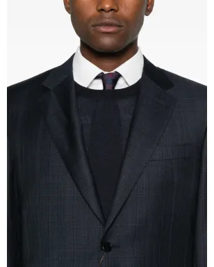 Canali チェック柄ウールスーツ ブラック - サムネイル4
