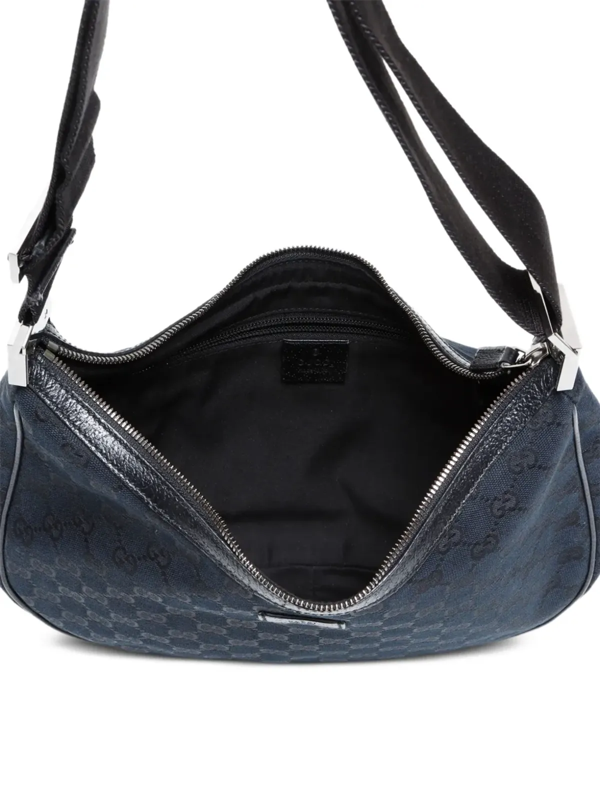Gucci ビンテージ GGモノグラム ショルダーバッグ ブラック - 画像5