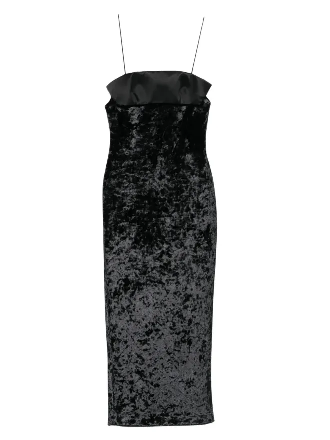 CHB CHRISTIAN BOARO CHB CHRISTIAN BOARO ベルベットクラッシュド サテンパネル ドレスの商品画像