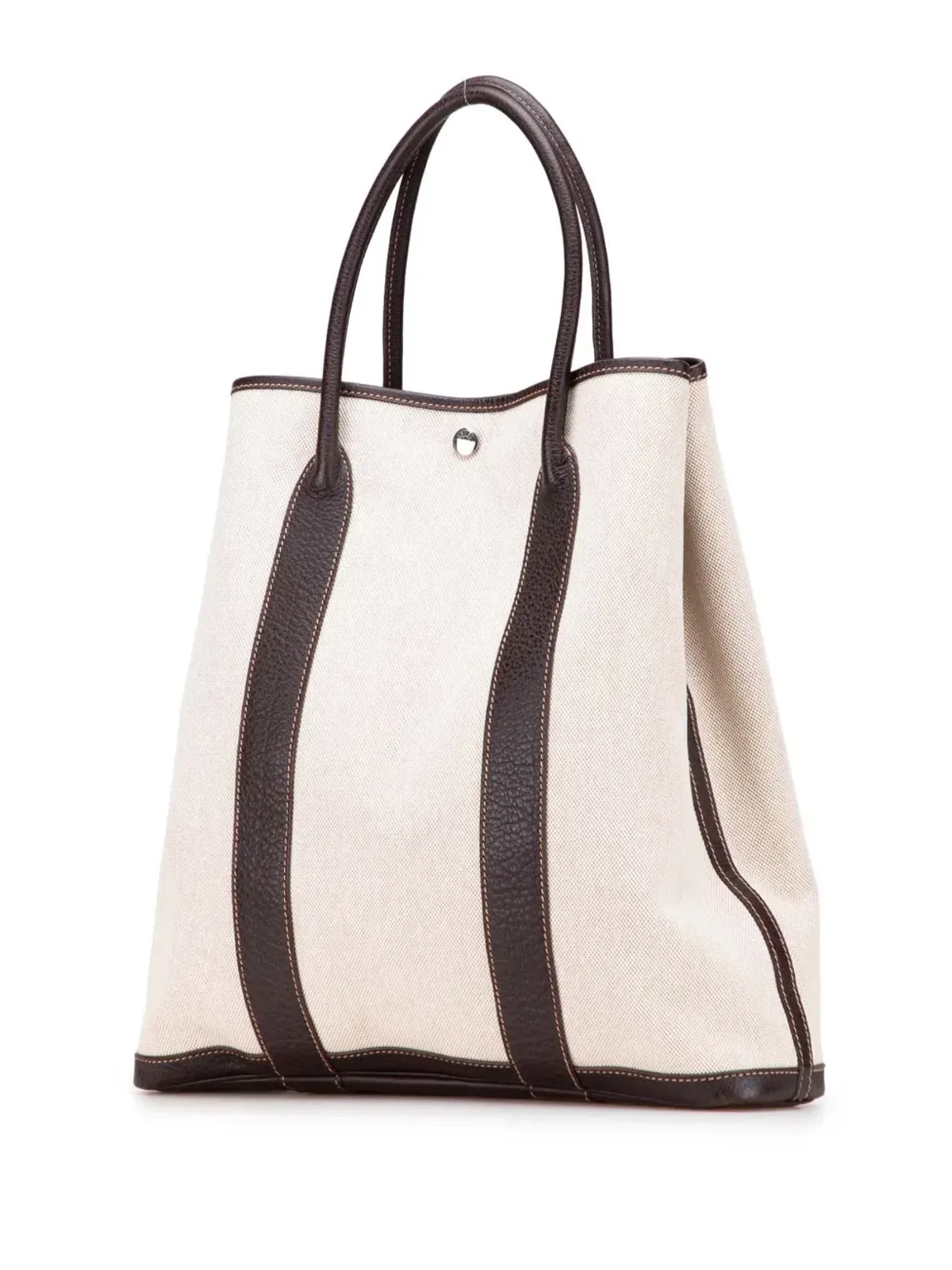 Hermès Pre-Owned トワイユと Buffalo レザー ガーデンファイル37 トートバッグ - ブラウン - 画像3