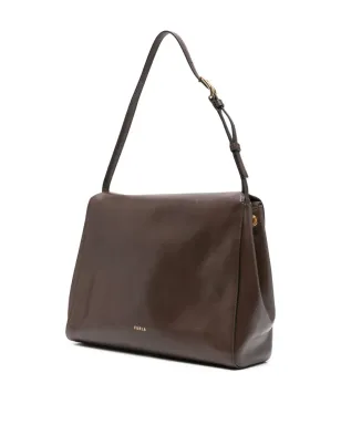 Furla Domus 円形ディテール レザー ショルダーバッグ ブラウン - サムネイル3