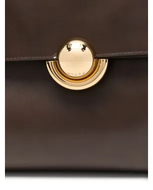 Furla Domus 円形ディテール レザー ショルダーバッグ ブラウン - サムネイル4