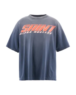 SAINT MXXXXXX テキストプリント Tシャツ ブルー - サムネイル1