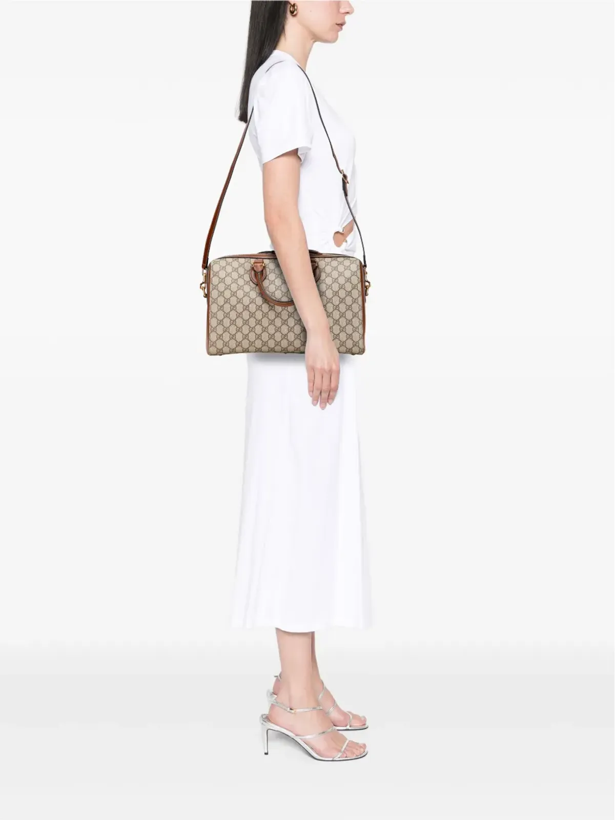 Gucci Pre-Owned GG Supreme サッチェル - 画像2